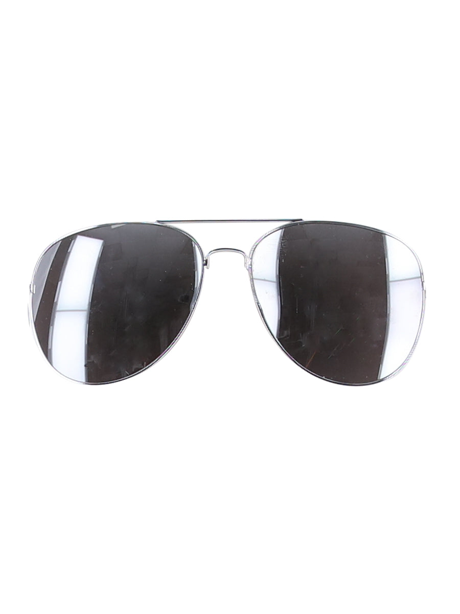 Aviator Sunglasses, Silver Mirror