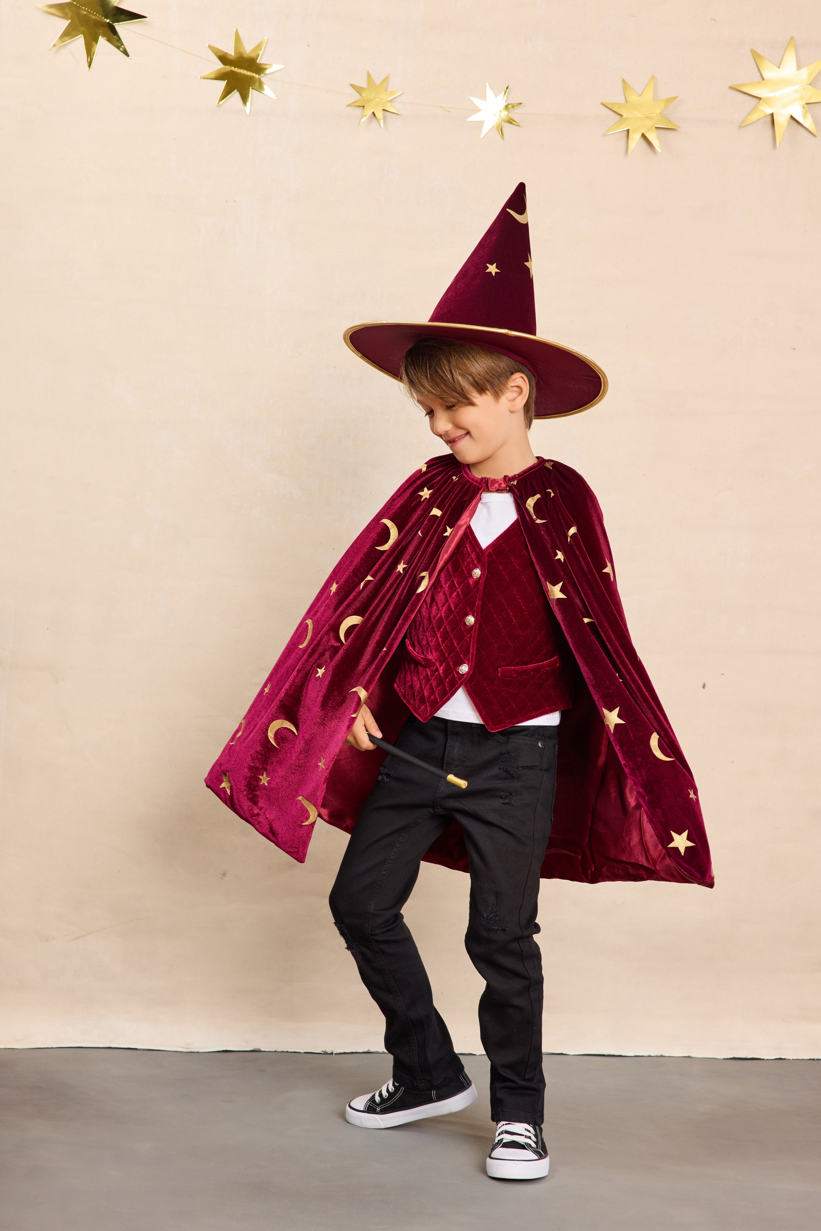 Burgundy Magician Costume Set for Kids-Chasing Fireflies
