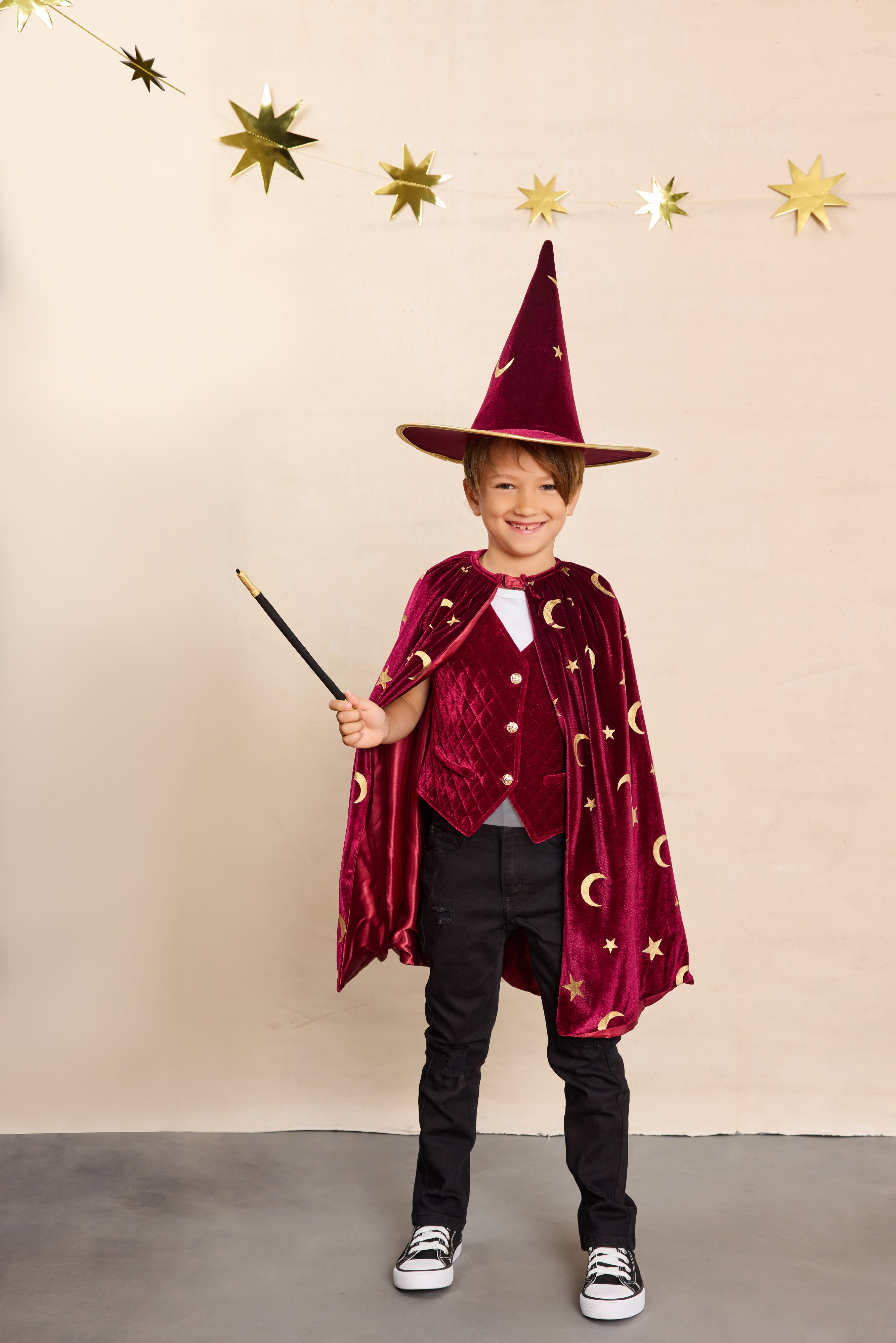 Burgundy Magician Costume Set for Kids-Chasing Fireflies