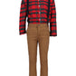 Boys Plaid Flannel Shirt, Twill Pants, Suspenders & Bow Tie 4pc Set