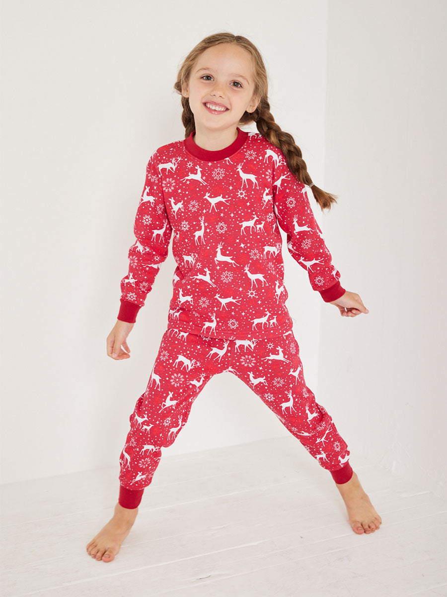 Kids Holiday Red Deer Pajamas