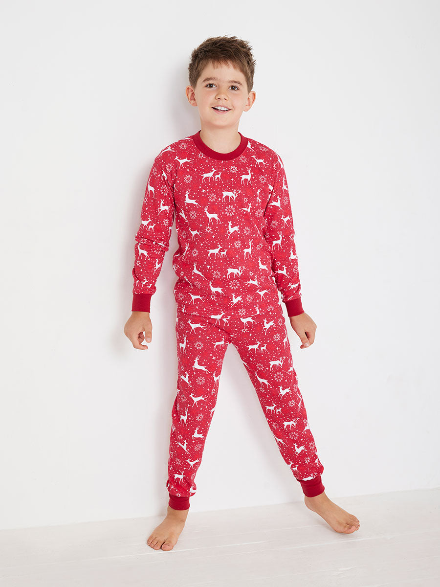 Kids Holiday Red Deer Pajamas