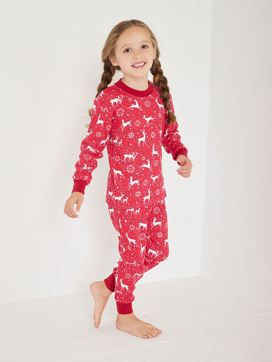 Kids Holiday Red Deer Pajamas