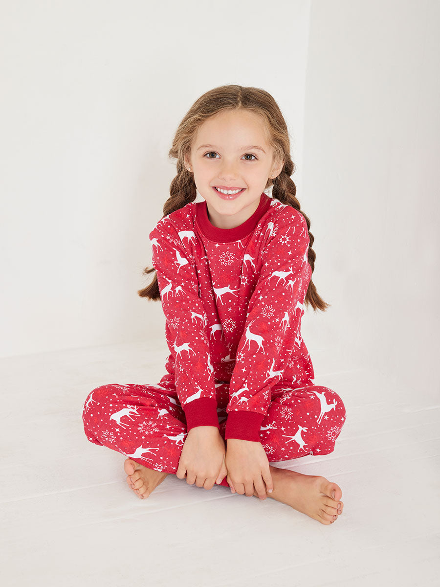 Kids Holiday Red Deer Pajamas