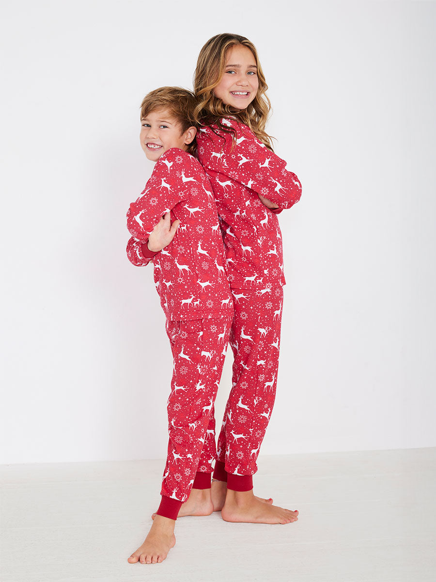 Kids Holiday Red Deer Pajamas