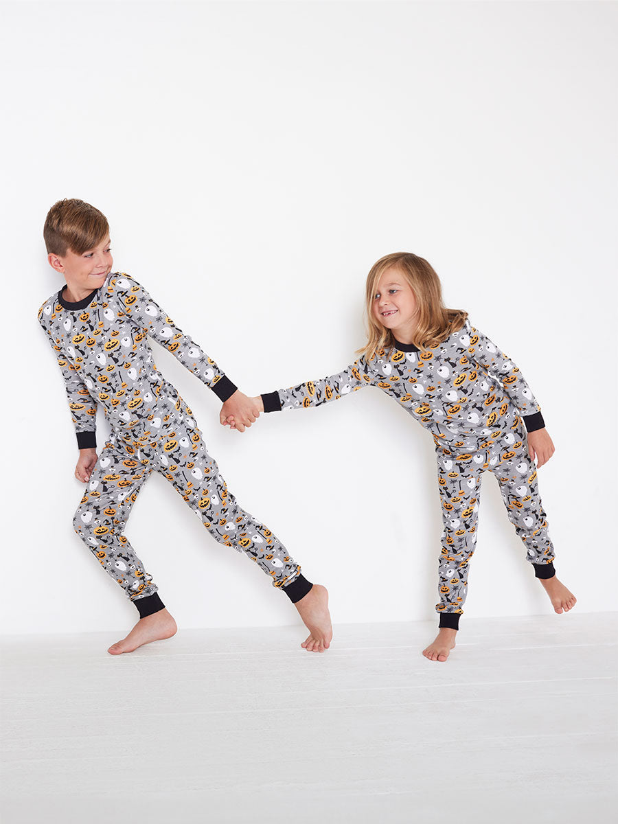 Kids Trick or Treat Long John Pajamas