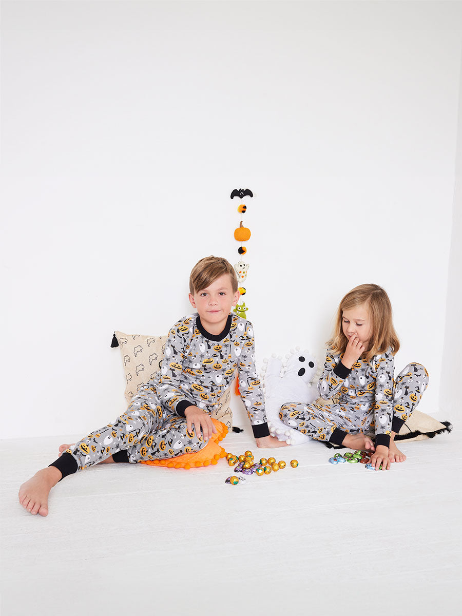 Kids Trick or Treat Long John Pajamas