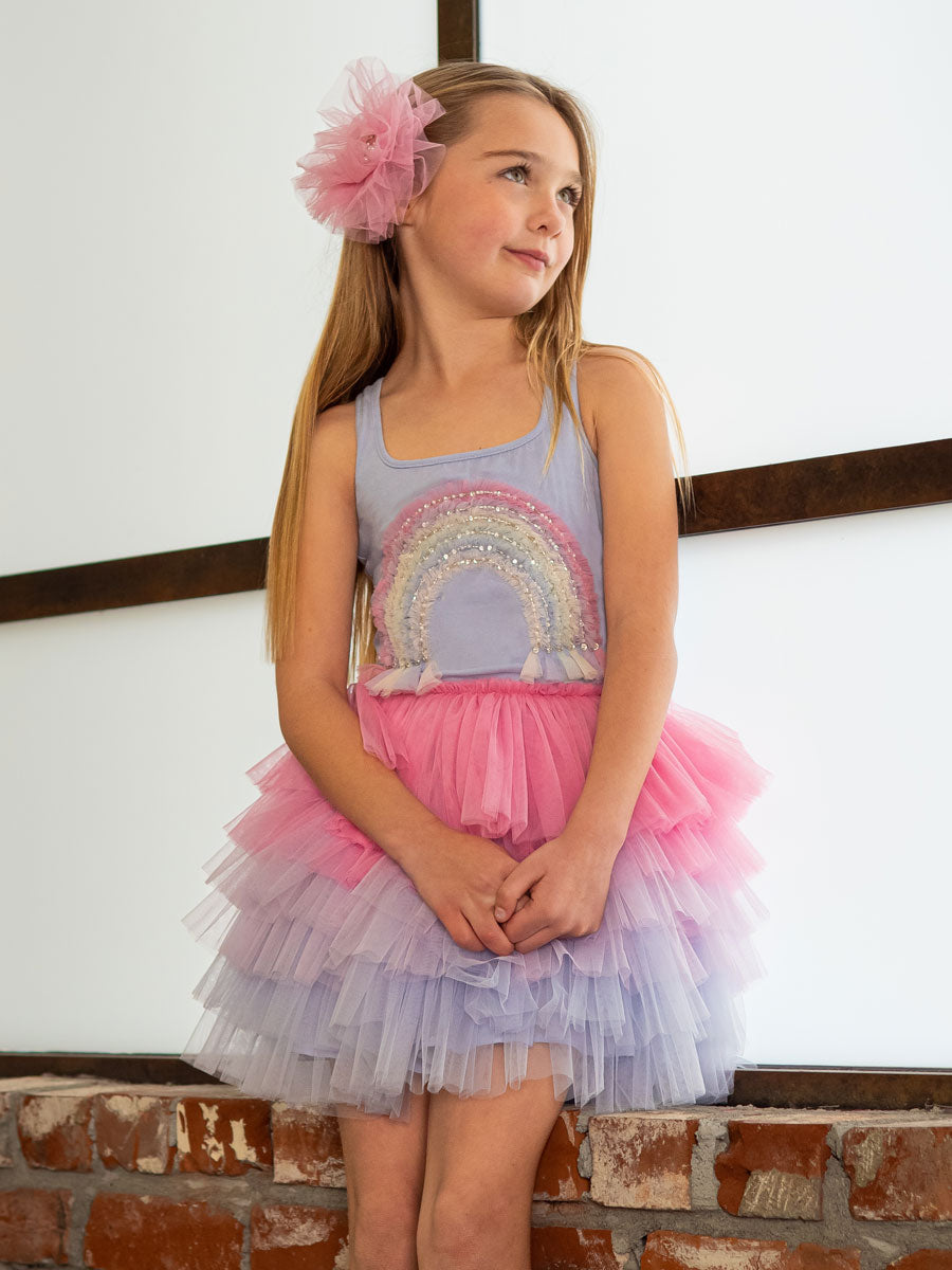 Rainbow Ombre Tulle Dress