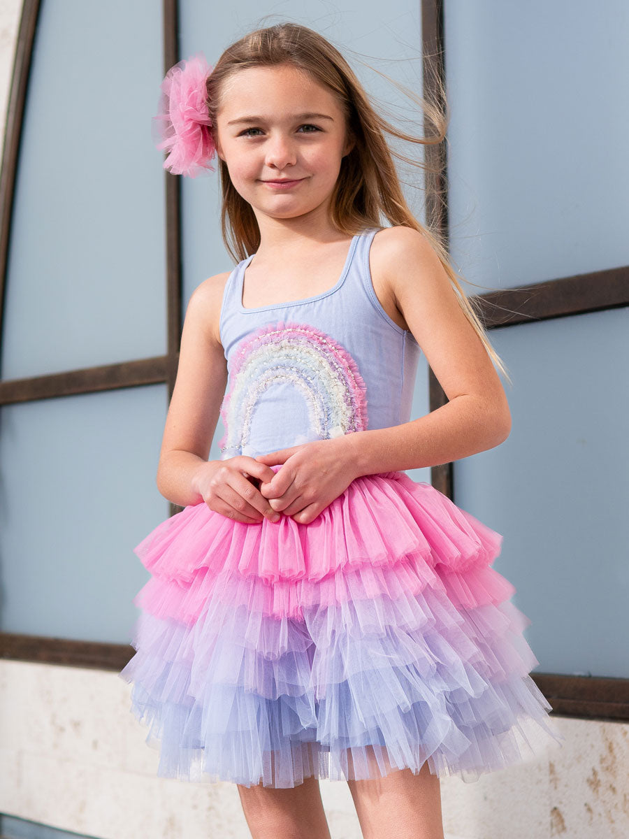 Rainbow Ombre Tulle Dress