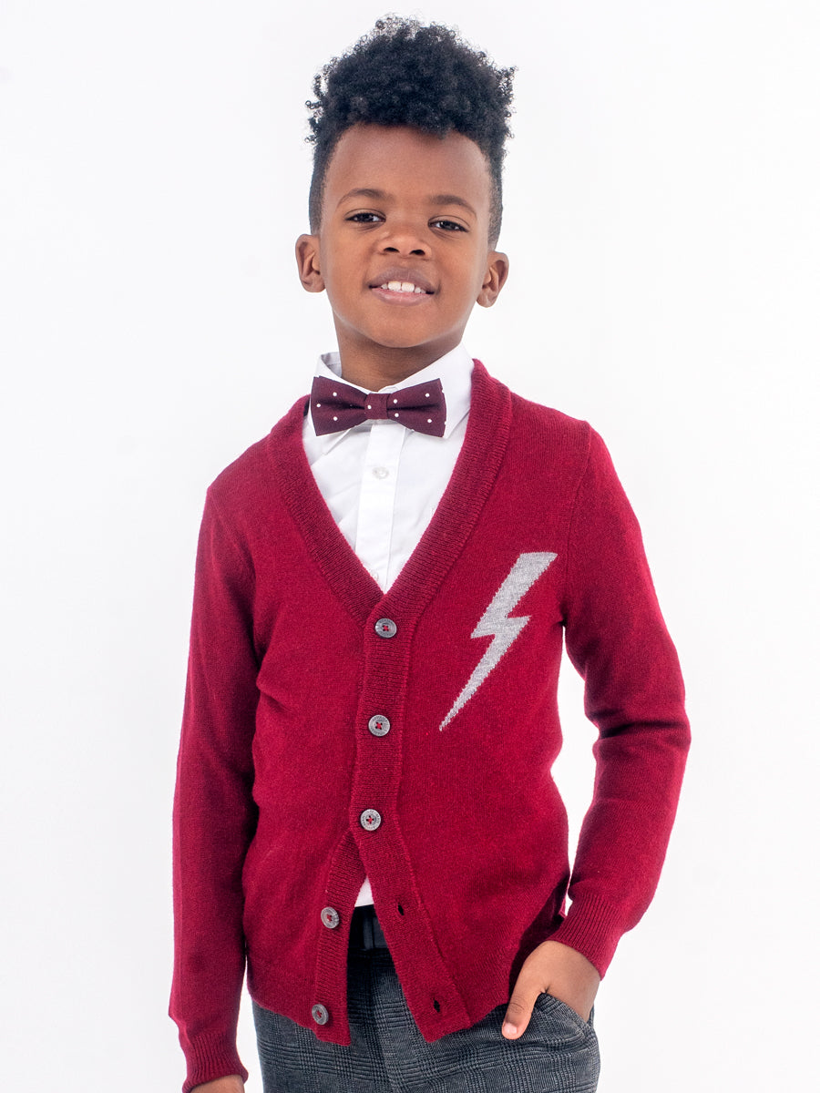 Burgundy Dots Bow Tie