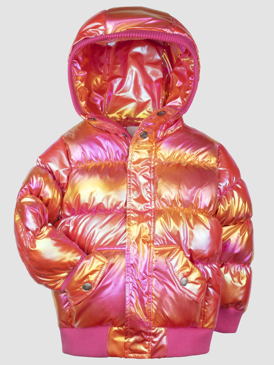 Girls Citrus Sparkle Puffy Coat