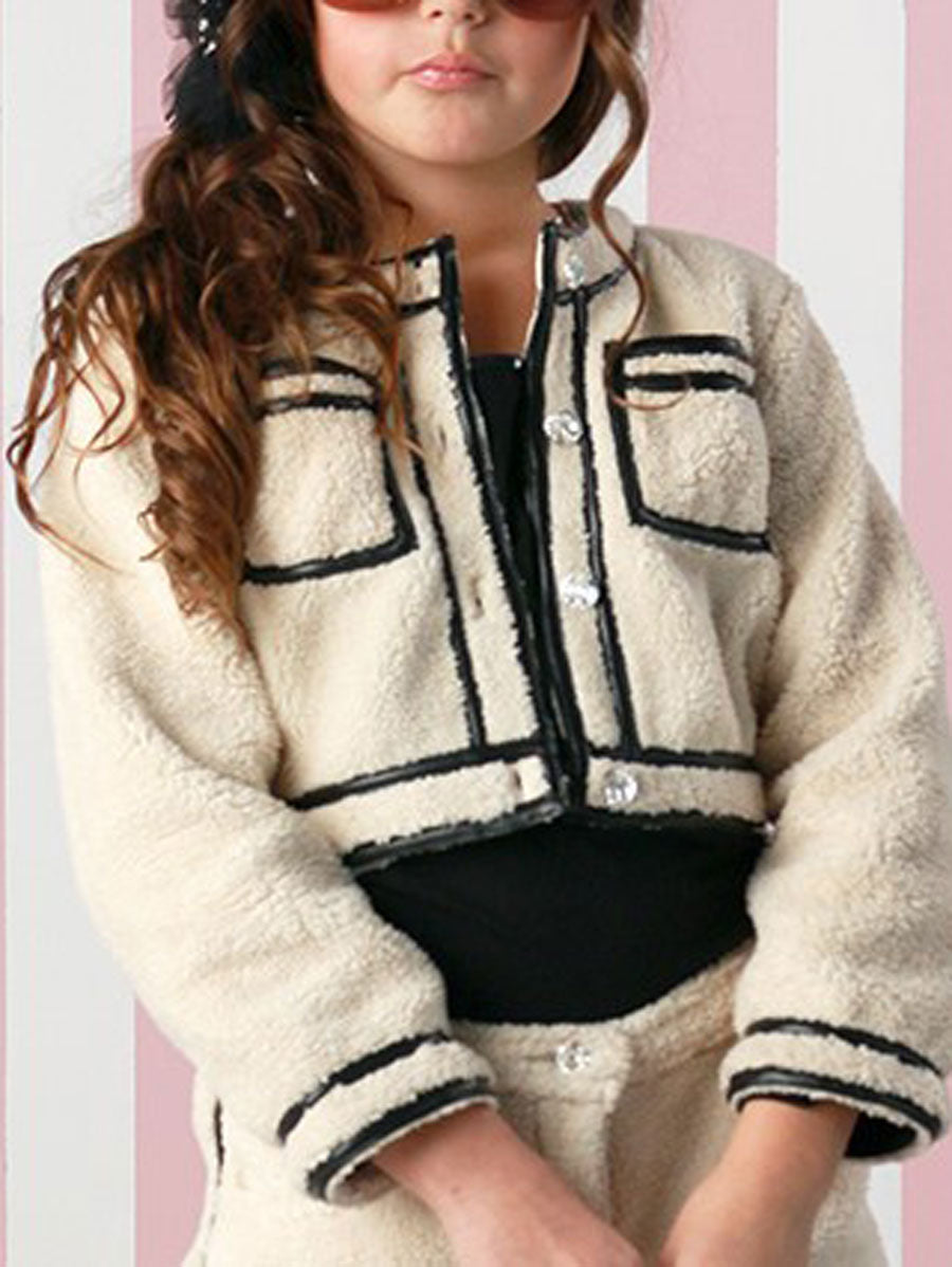 Girls Coco Ivory Sherpa Jacket