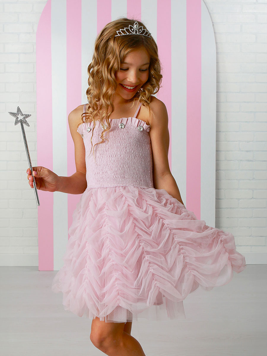 Tiara Princess Pink Lampshade Dress
