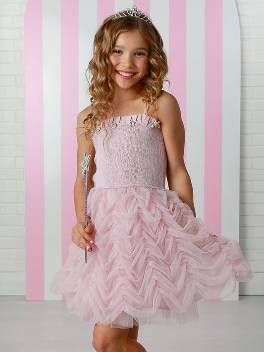 Tiara Princess Pink Ruffle Dress