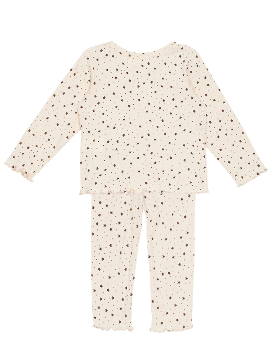 Starry Night Rib & Textured Cream Knit 2-Pc. Set