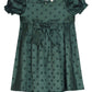 Holiday Green Sage Short Sleeve Charmeuse Dress