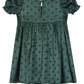 Holiday Green Sage Short Sleeve Charmeuse Dress