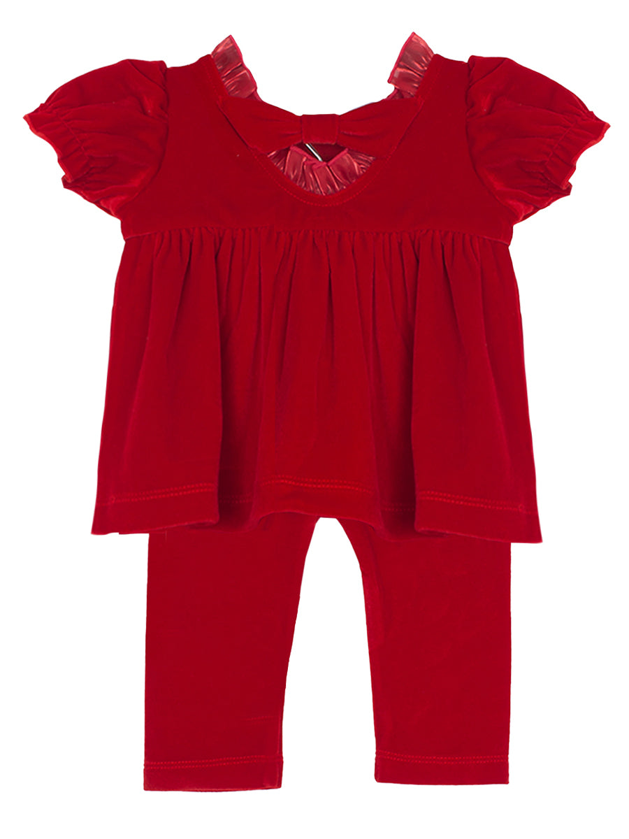Noella Red Velvet Organza 2-Piece Set