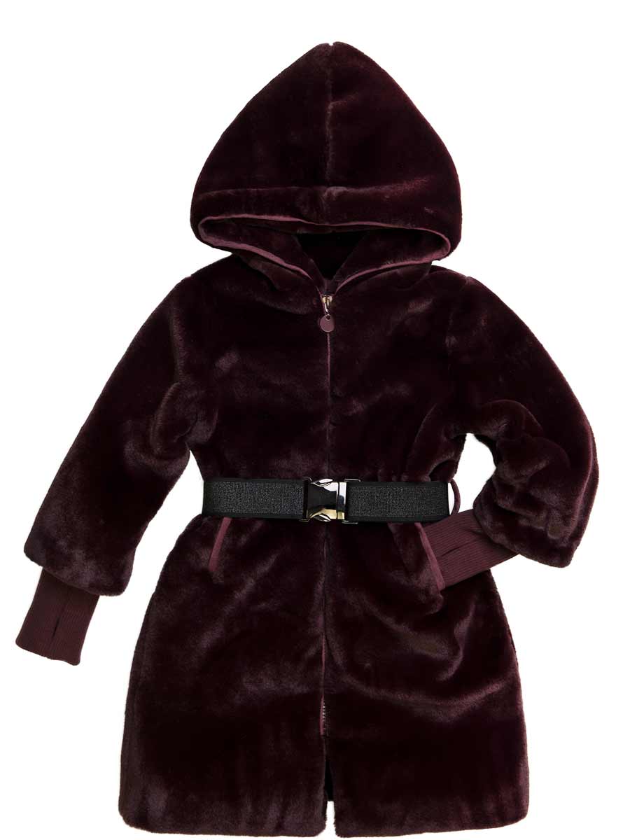 Burgundy Faux Fur Coat