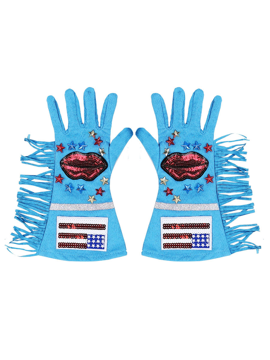 Cowboy Gloves with Sequin Patches for Girls