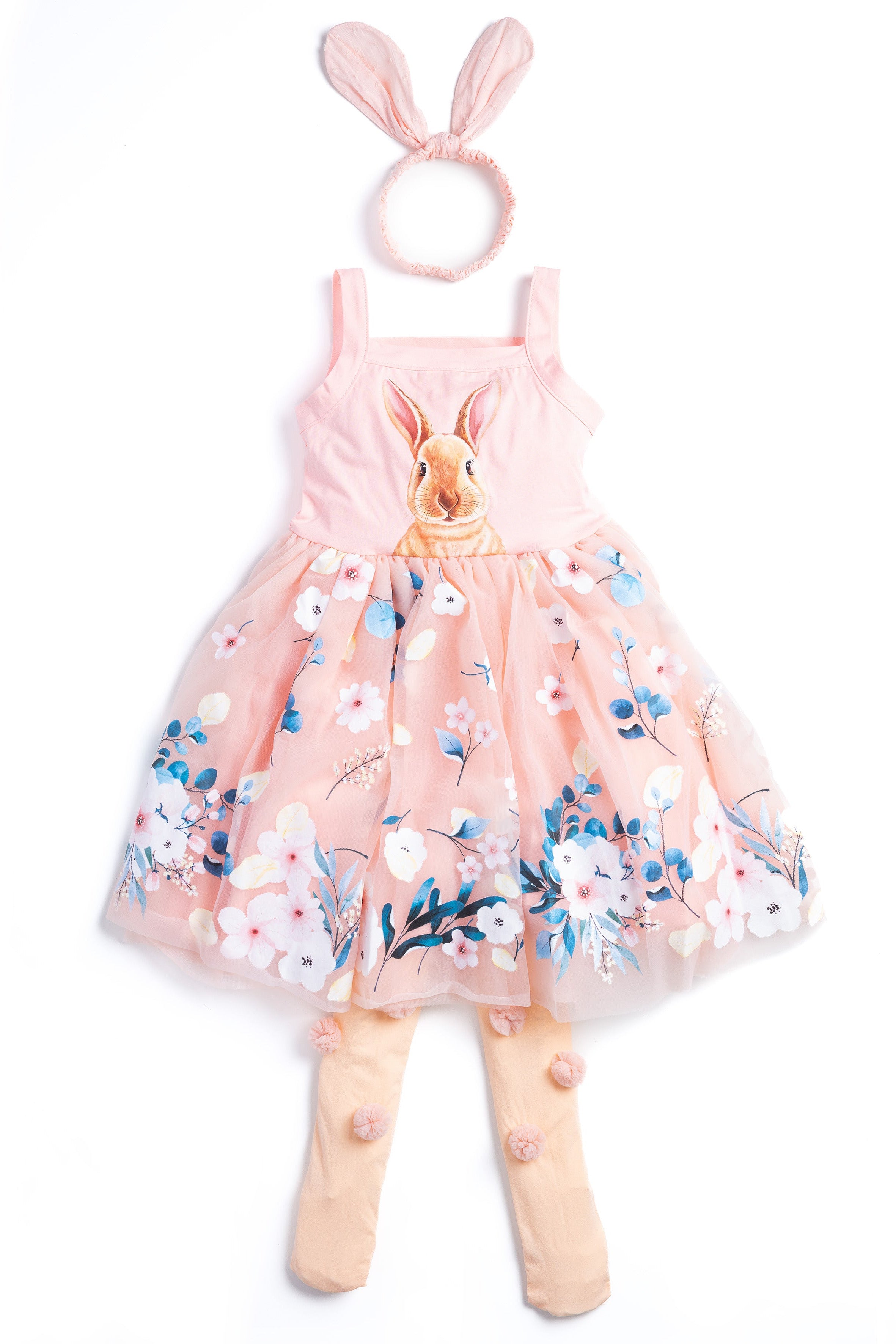 Bunny Tutu Dress, Tights & Headband Set for Girls