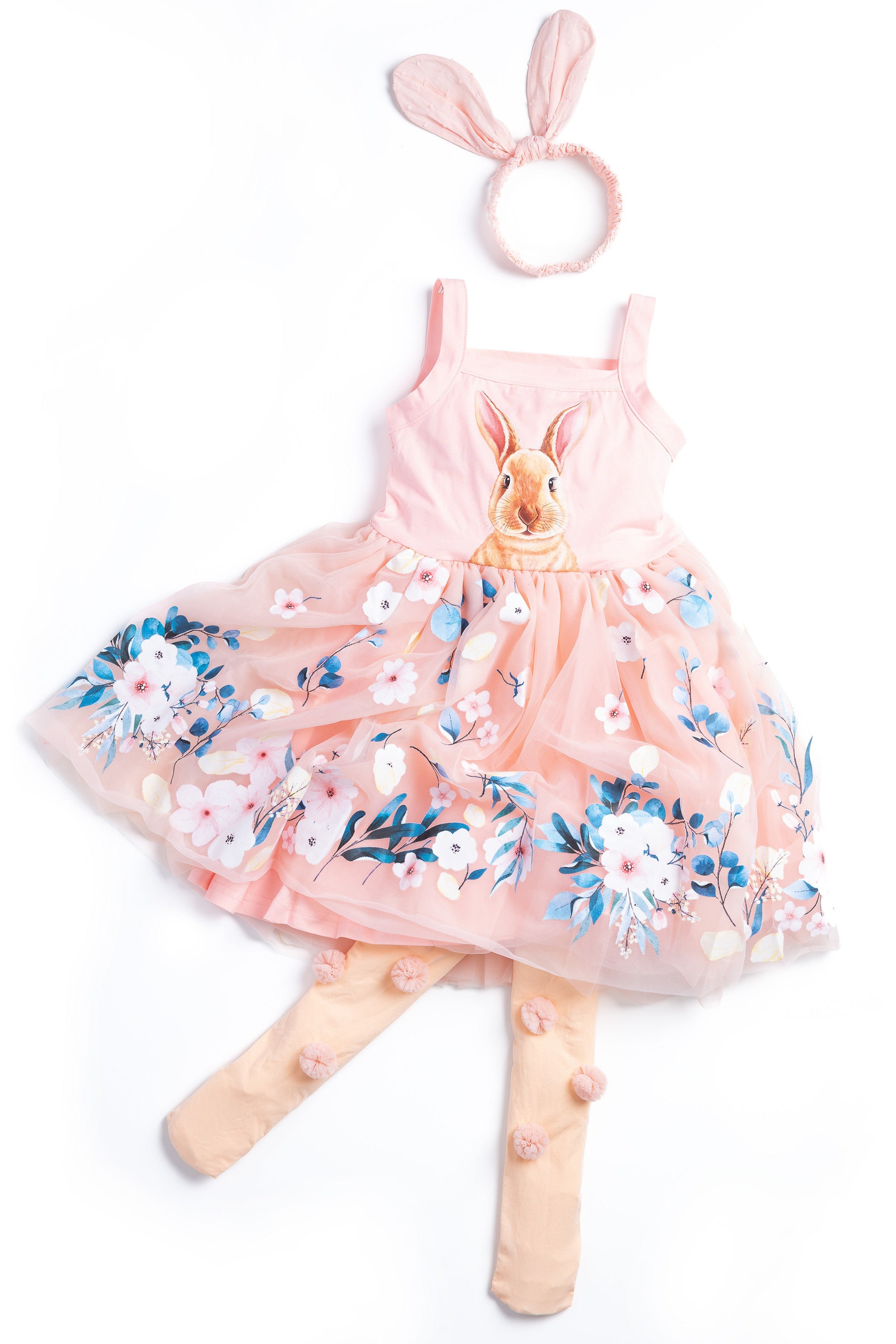 Bunny Tutu Dress, Tights & Headband Set for Girls