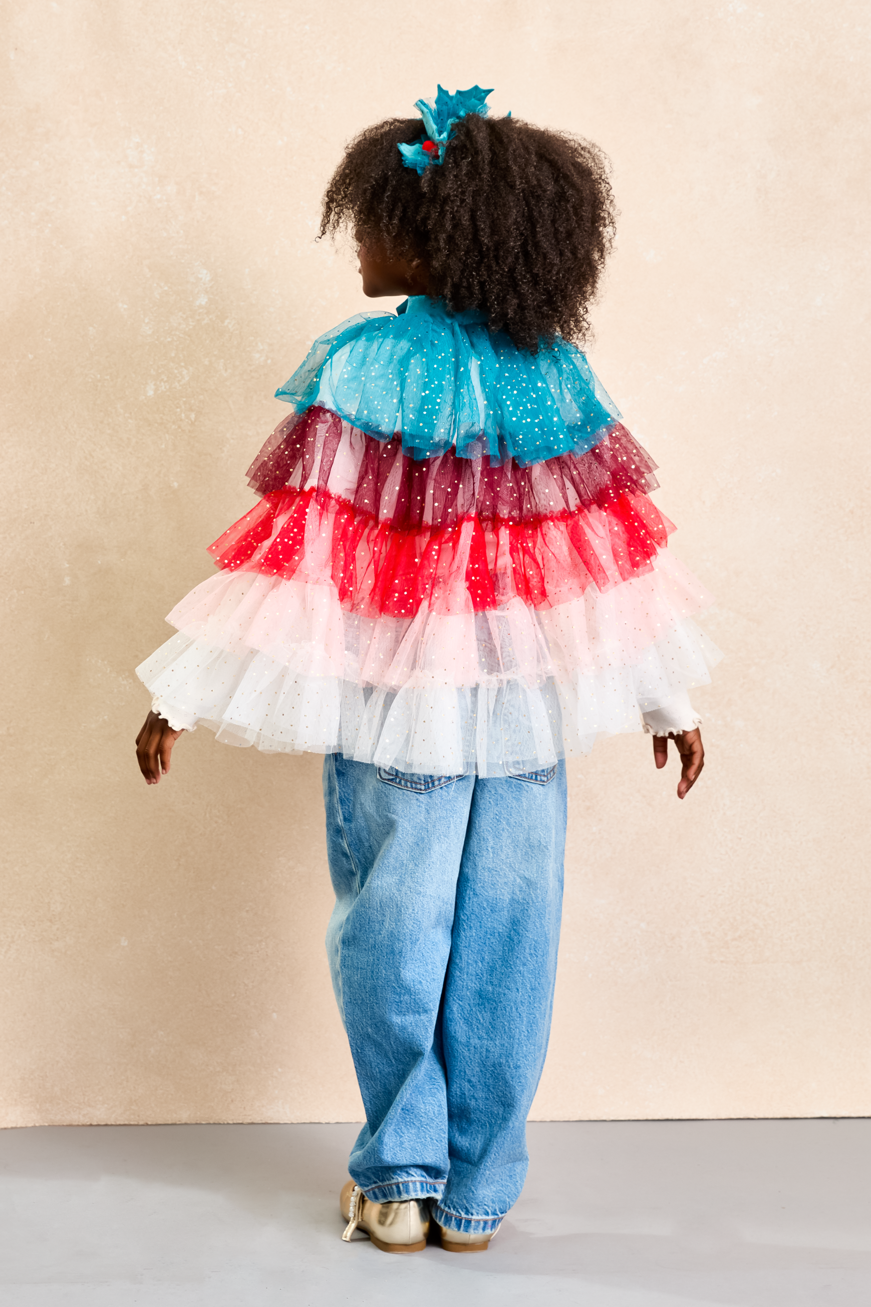 Holiday Holly Cape and Headband Set - Holiday Set - Kids Dress Up - Chasing Fireflies