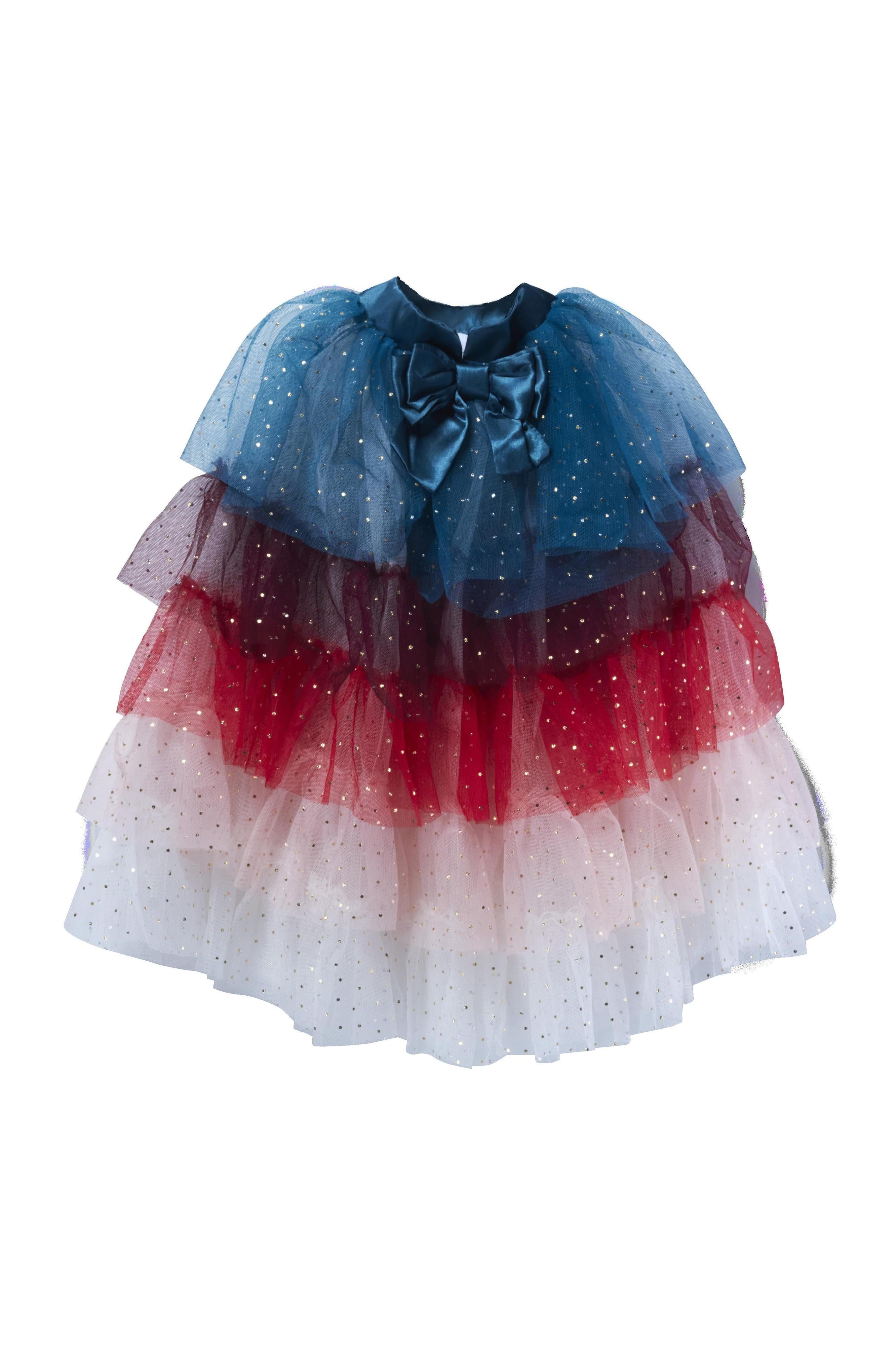 Holiday Holly Sparkly Tulle Cape for Girls