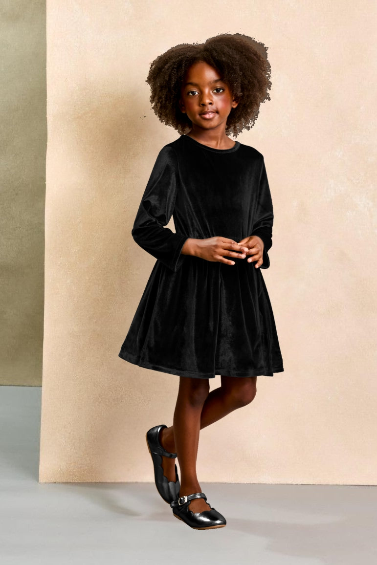 Black Velvet Dress For Girls