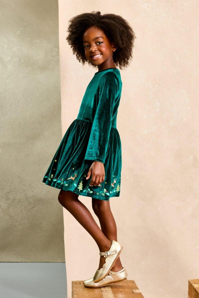 Green Holiday Dress for Girls