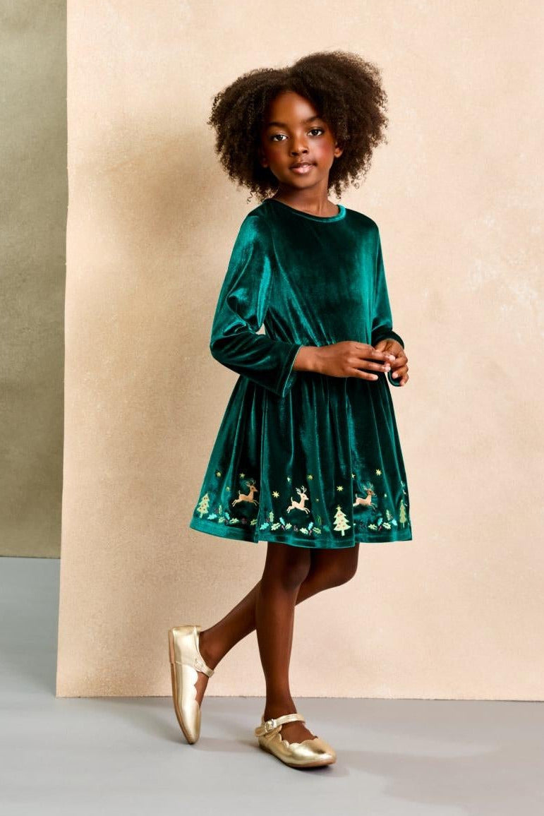 Green Holiday Dress for Girls