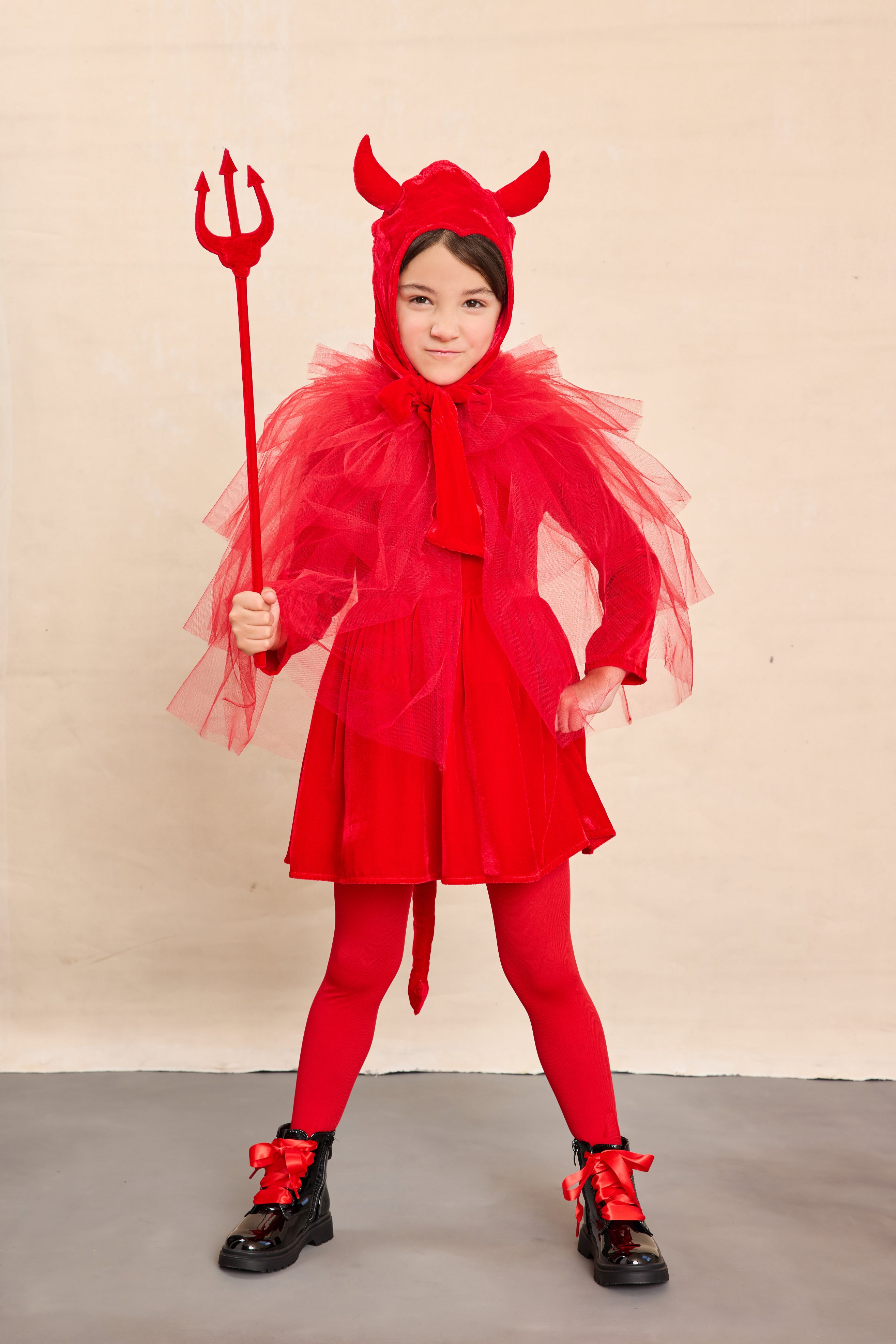 Kids Vintage Devil Costume Set-Chasing Fireflies