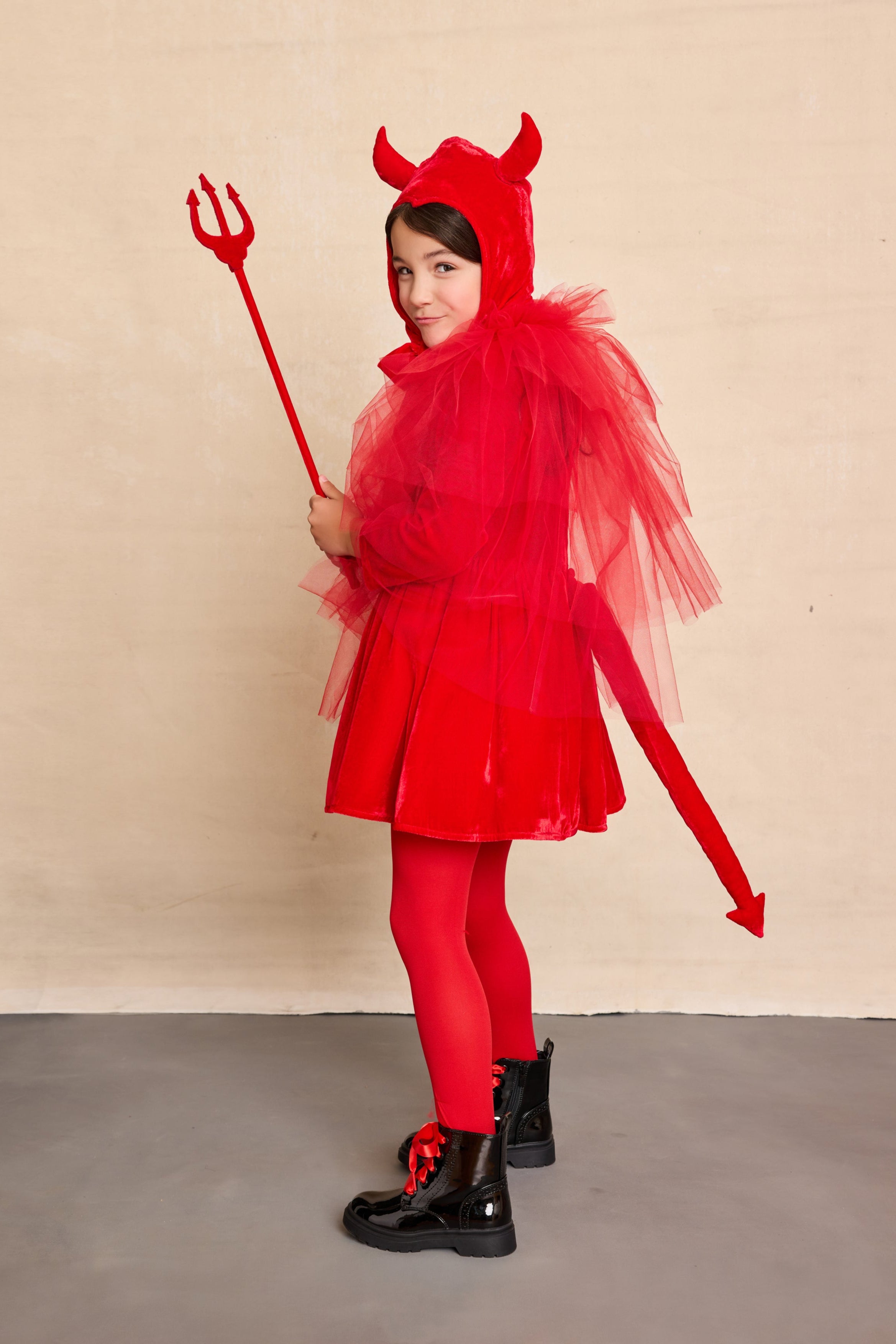 Kids Vintage Devil Costume Set-Chasing Fireflies