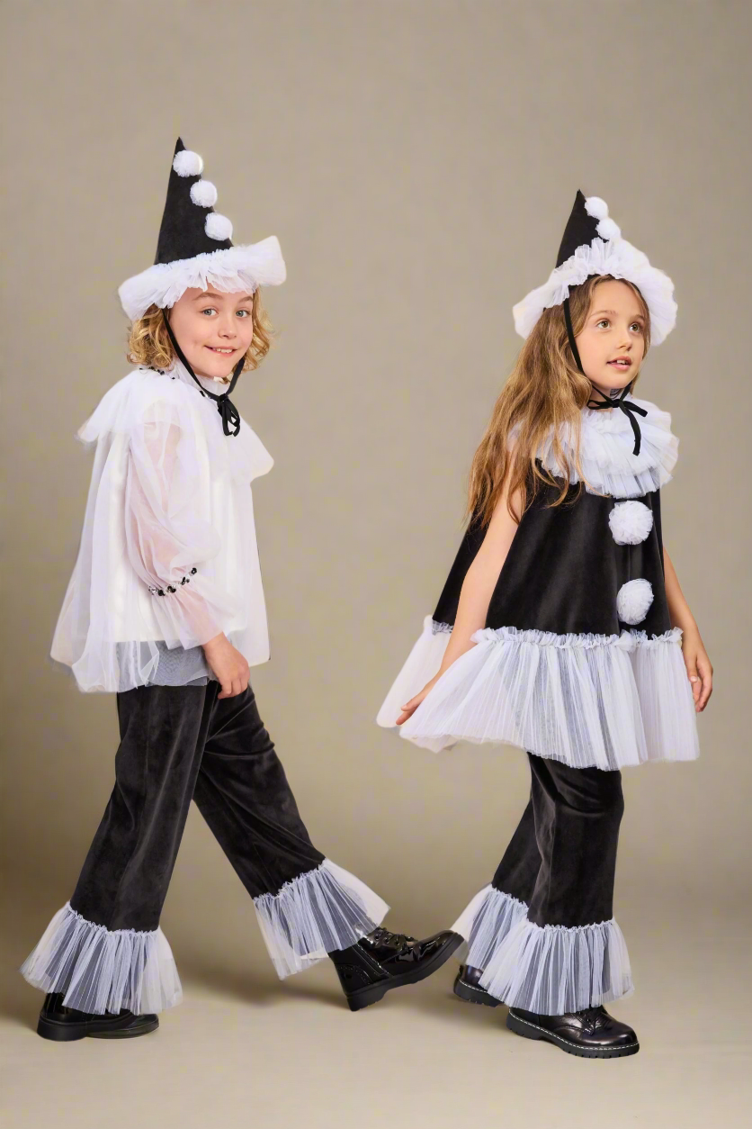 Pierrot Clown Costume Set for Kids - Chasing Fireflies
