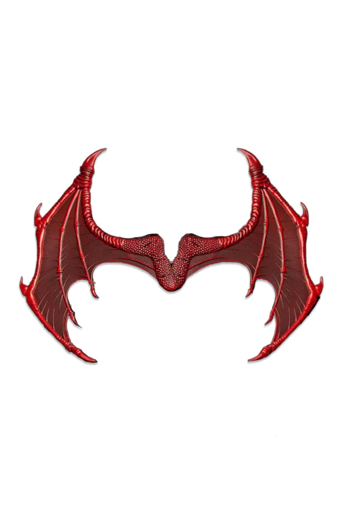 Red dragon devil wings on a white background