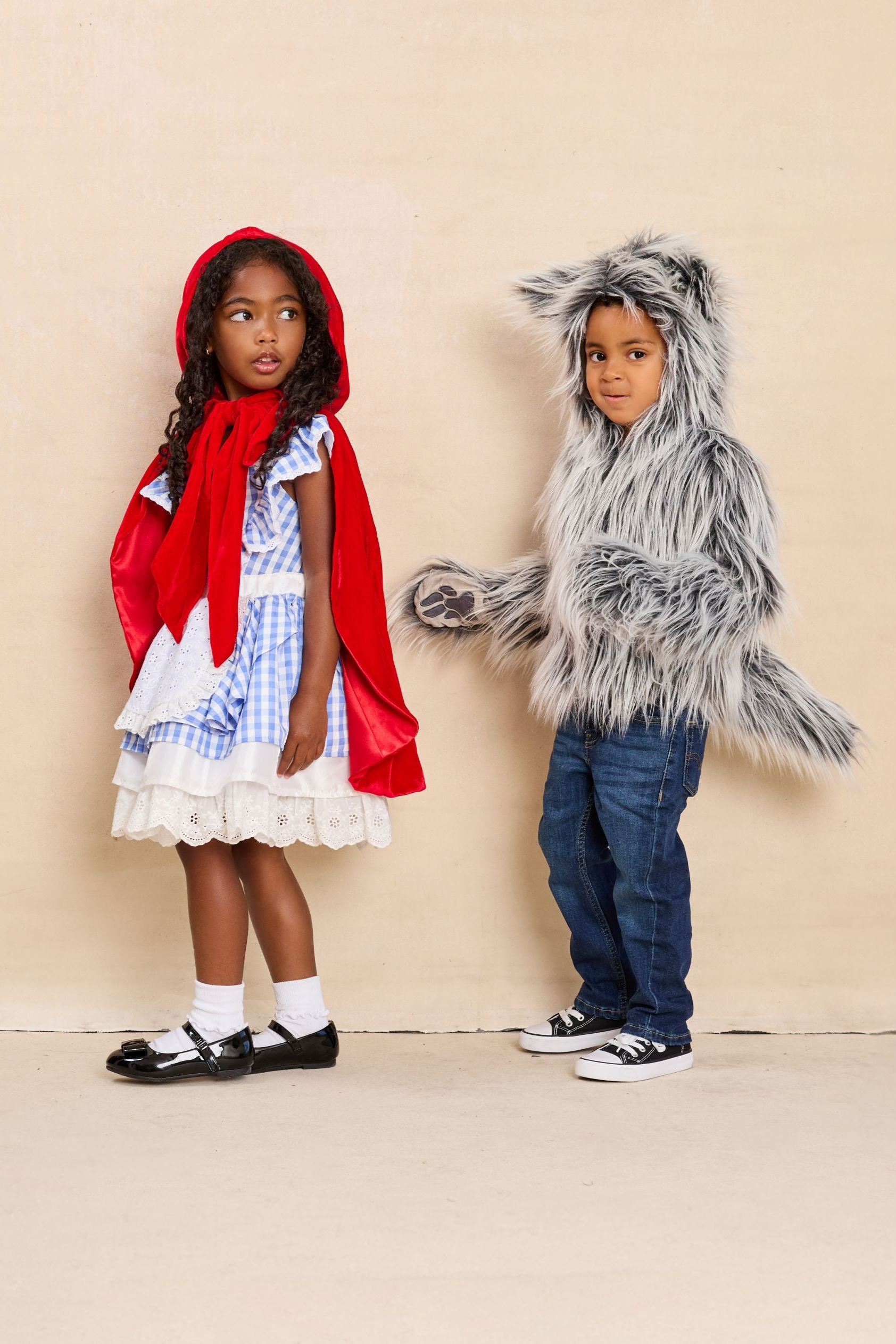 Red Riding Hood Costume Set for Girls and Werewolf Hoodie for Kids - Chasing Fireflies