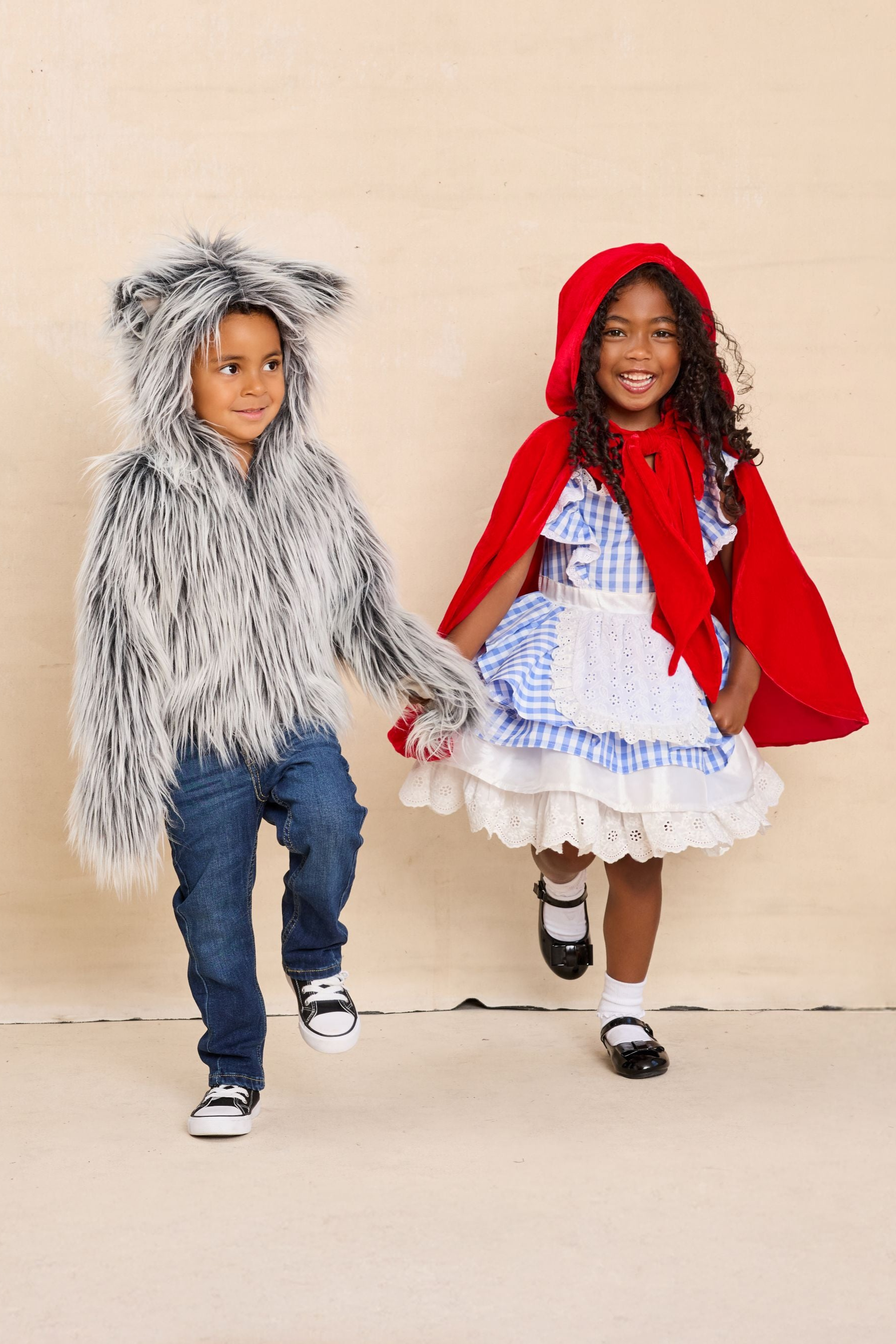 Red Riding Hood Costume Set for Girls and Werewolf Hoodie for Kids - Chasing Fireflies