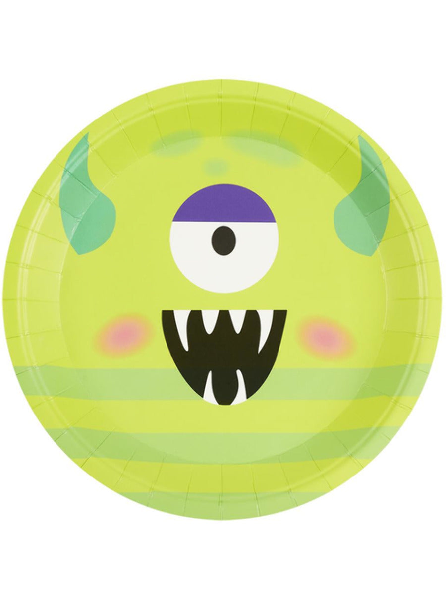 Halloween Tableware, Monster Plates, Green x8