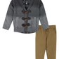 Boys Toggle Cardigan Sweater, Pants and Shirt 3 piece Set
