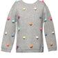 Pompom Grey Knit Sweater for Girls