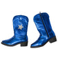 Kids Blue Metallic Cowboy Boots