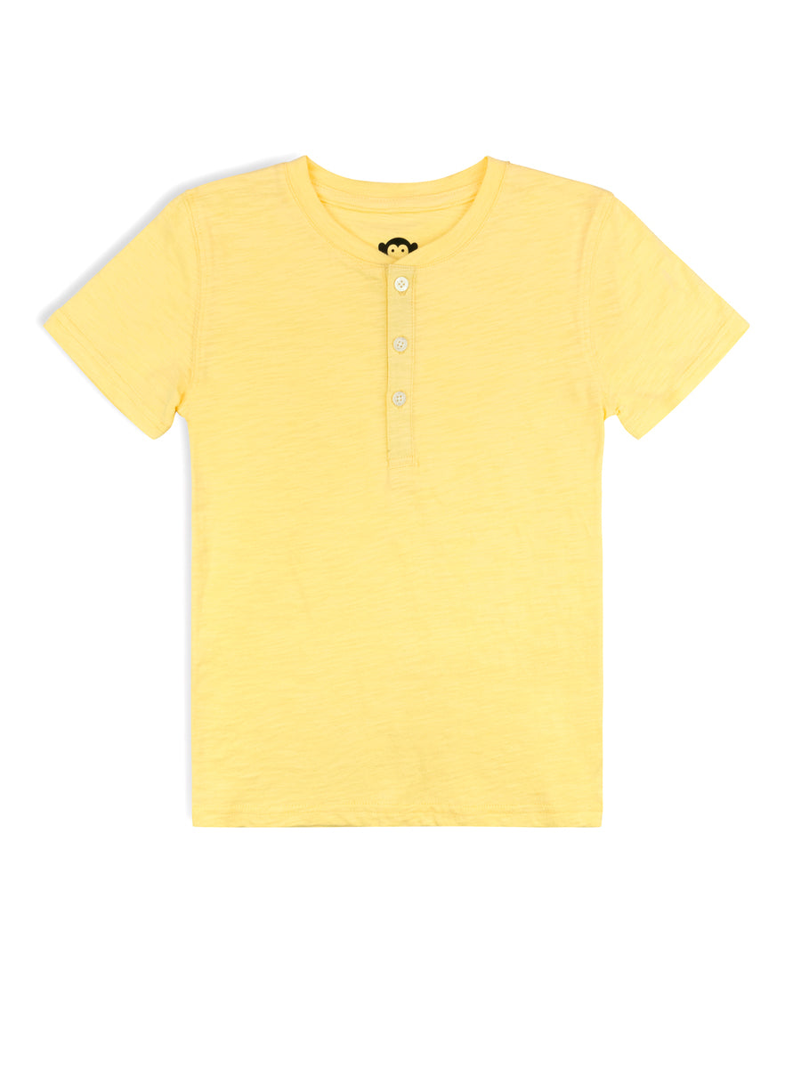 Henley T-Shirt - Pale Yellow