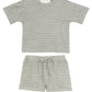 Cool Kid Grey Ribbed Knit Shorts & Top 2-Piece Set
