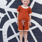 Rocky Road Knit Shorts & Top 2-Piece Set - Orange