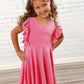Pink Paper Doll Ruffle Dress for Girls