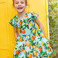 Girls Orange Print Dress