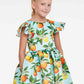 Girls Orange Print Dress Alt 3