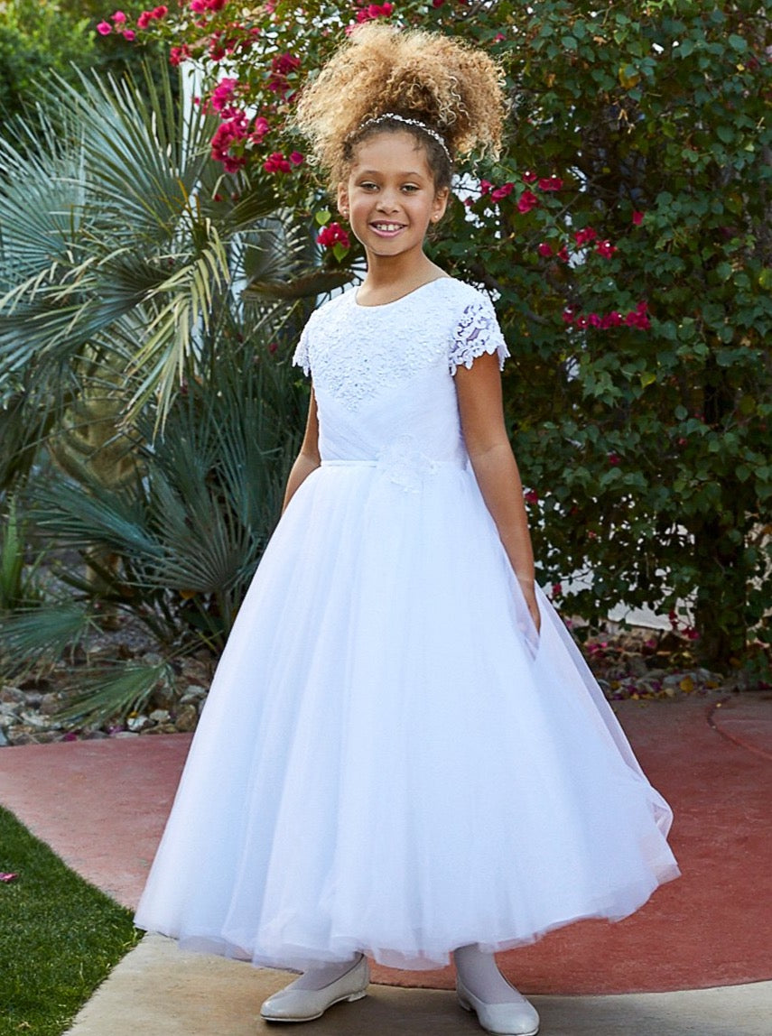 Tulle Bohemian First Communion Dresses Boho Chic Princess Flower