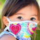 Girls Heart Tye Dye Mask