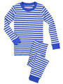 Boys Grey And Navy Stripe Pajama Set